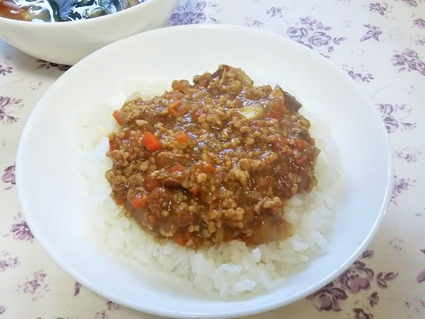 カレーの残りで簡単キーマカレー